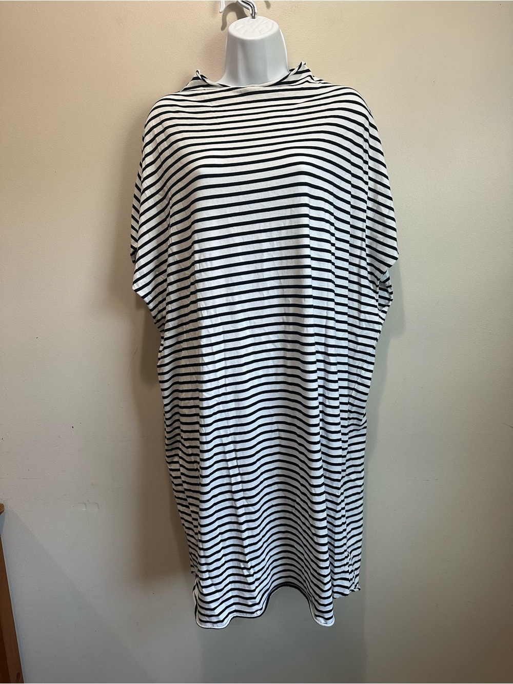 Frank & Eileen Black and White Striped Midi Dress 100%Cotton